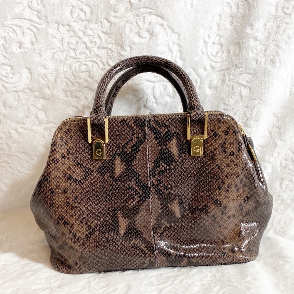 RARE G.I.L.I. Snakeskin Embossed Leather Handbag